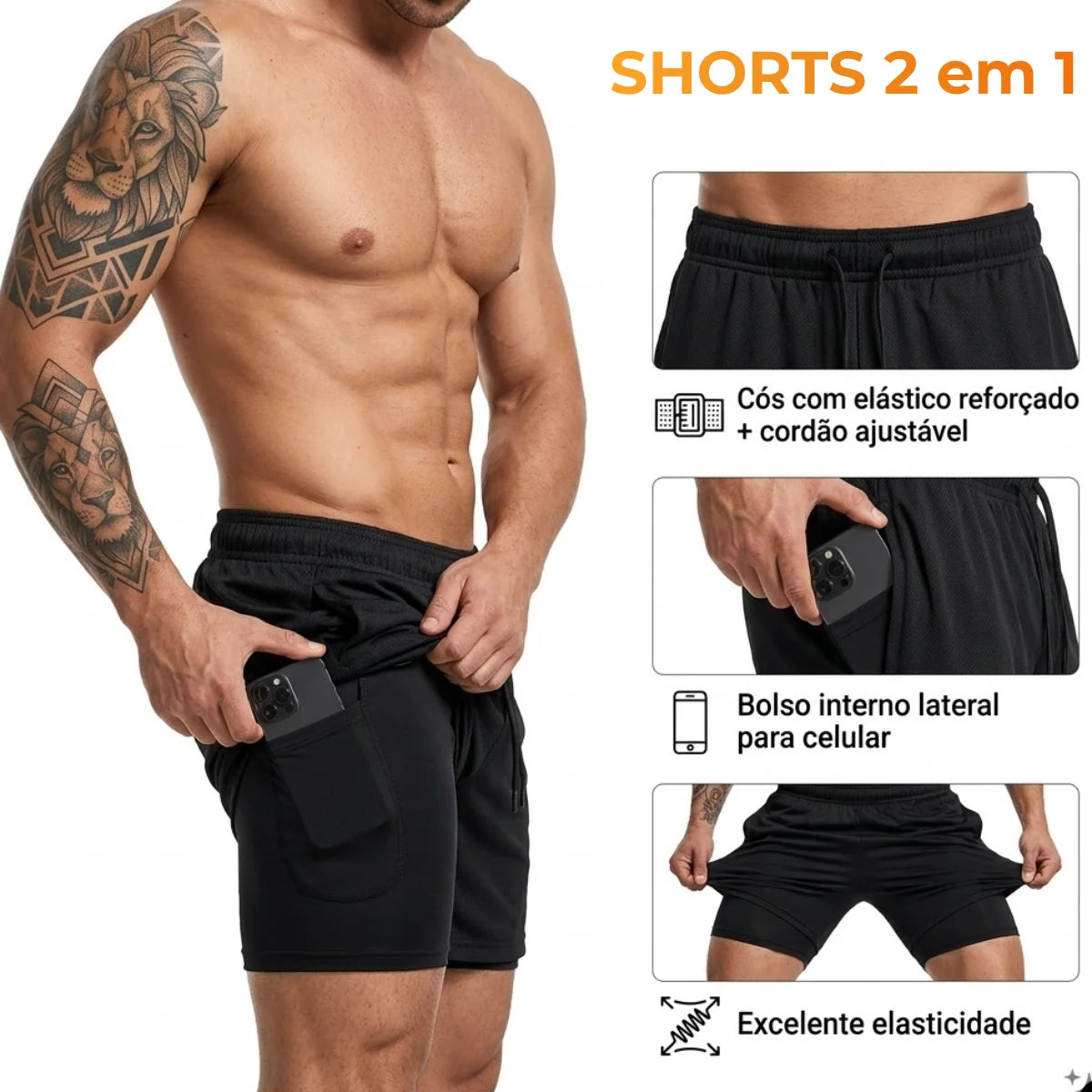 (COMPRE 1 LEVE 2) Shorts Dry-Fit™ de Compressão Urbanix