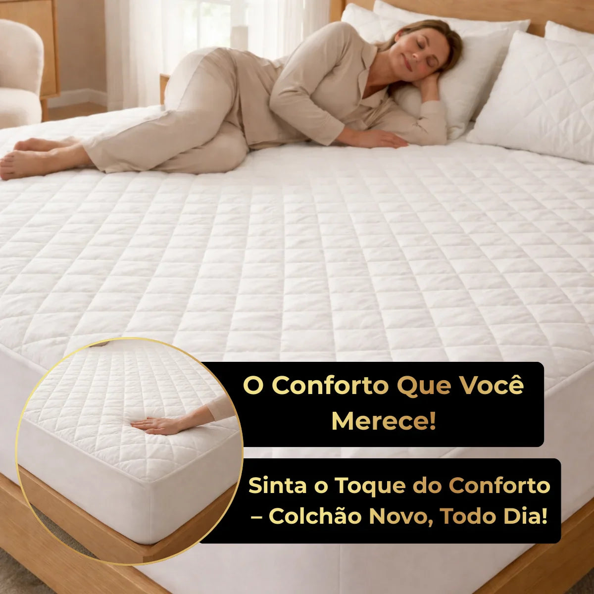 (PAGUE 1 LEVE 3) Urban Soft™ - kit Jogo de Cama Impermeável com Capa e 3 Fronhas + Brindes