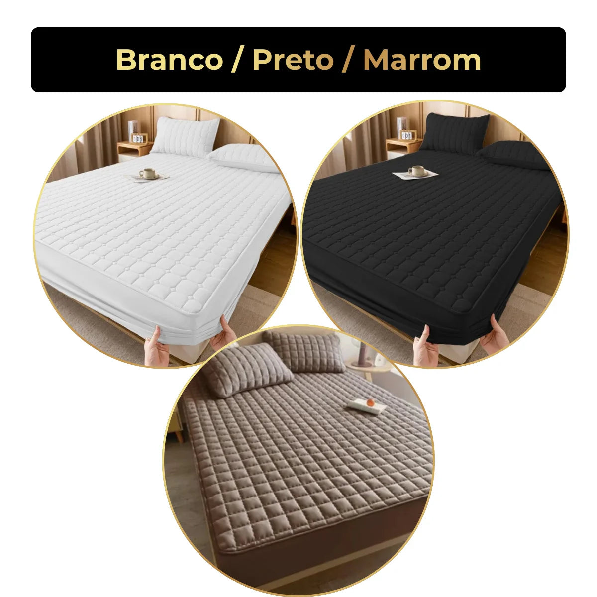 (PAGUE 1 LEVE 3) Urban Soft™ - kit Jogo de Cama Impermeável com Capa e 3 Fronhas + Brindes