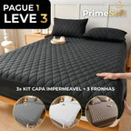 (PAGUE 1 LEVE 3) Urban Soft™ - kit Jogo de Cama Impermeável com Capa e 3 Fronhas + Brindes