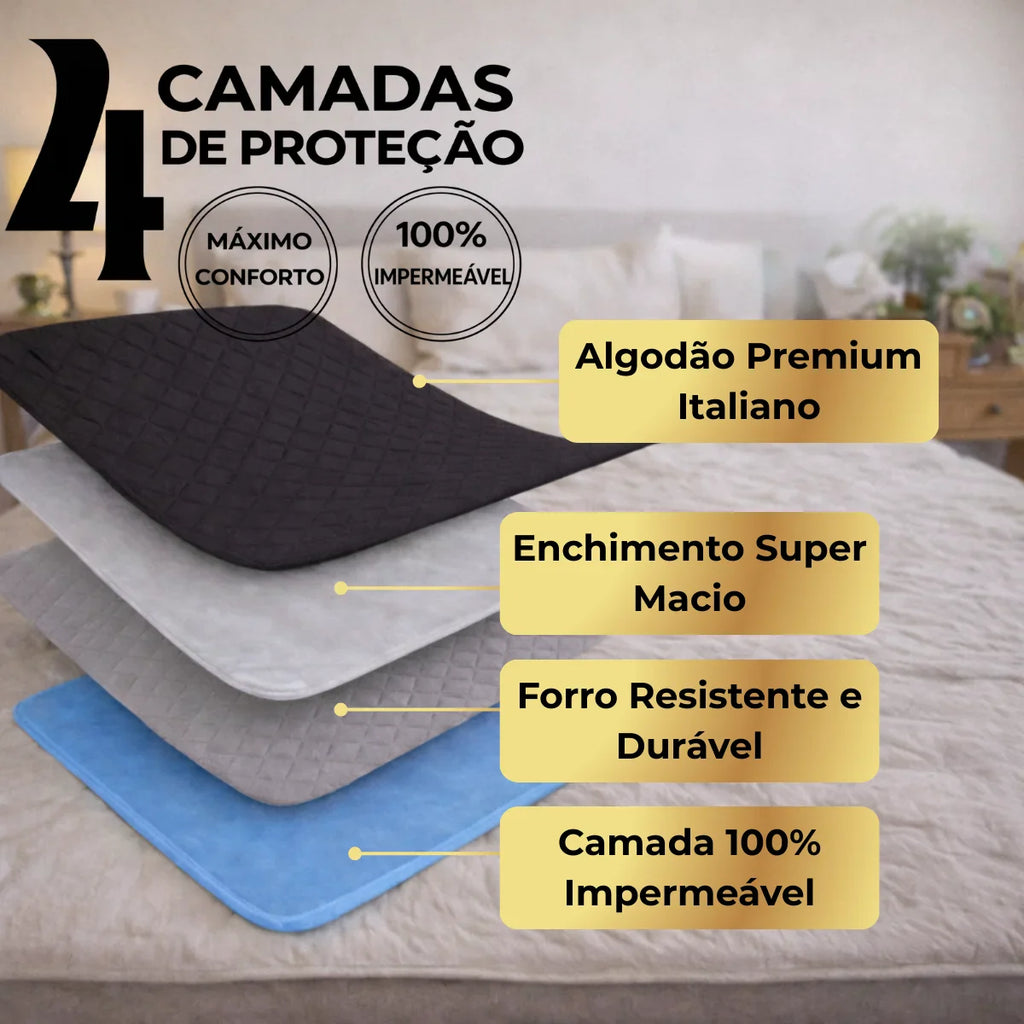 (PAGUE 1 LEVE 3) Urban Soft™ - kit Jogo de Cama Impermeável com Capa e 3 Fronhas + Brindes