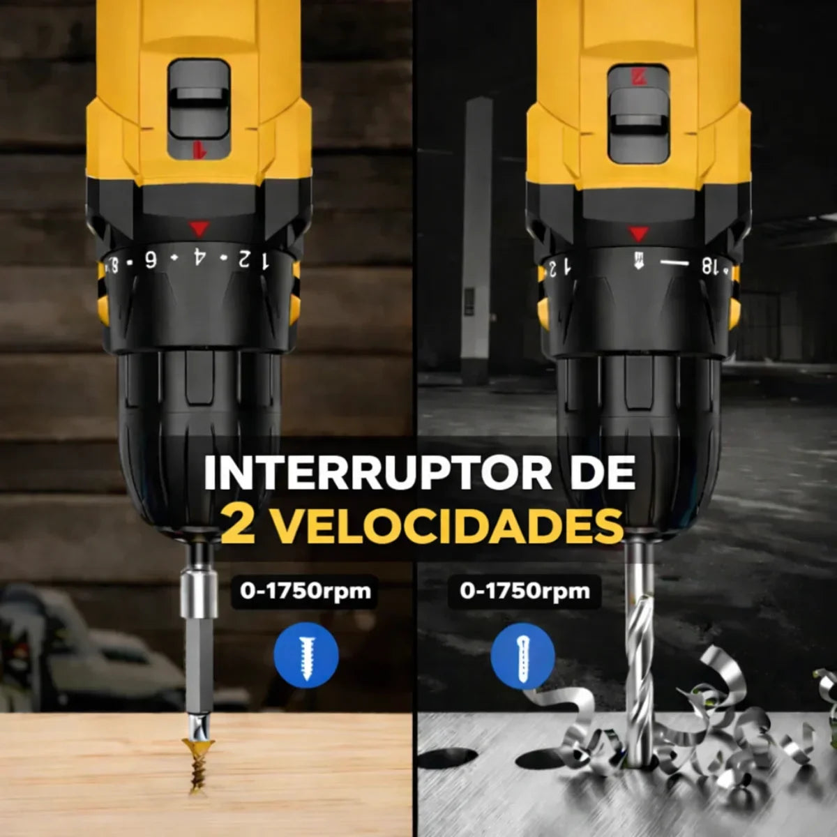 Kit Furadeira e Parafusadeira 48V - Com 2 Baterias e Maleta de Acessórios + Brindes